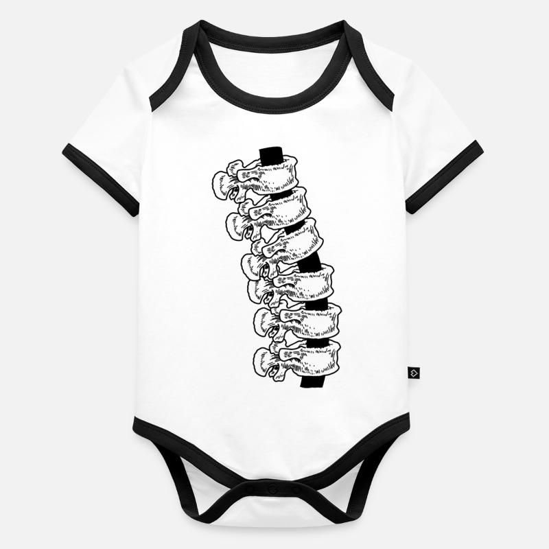 Vertébrés Body Bébé bio contrasté manches courtes