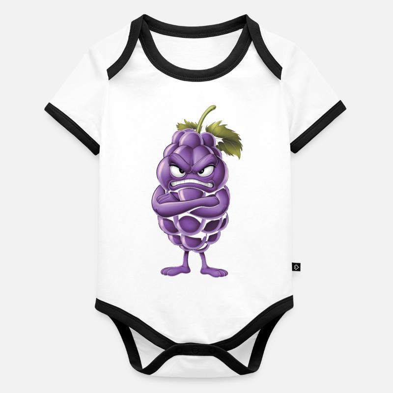 Trauben Baby Bio-Kurzarm-Kontrastbody