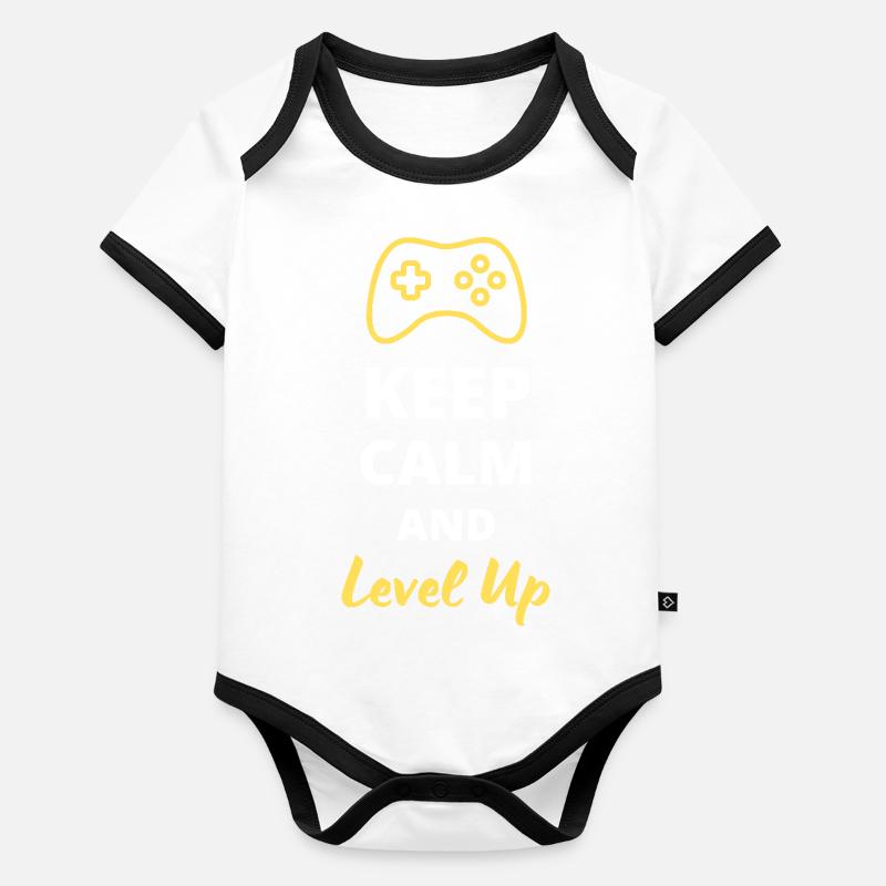 Keep Calm and Level Up - Progress in Style Organic Baby Contrasting Bodysuit