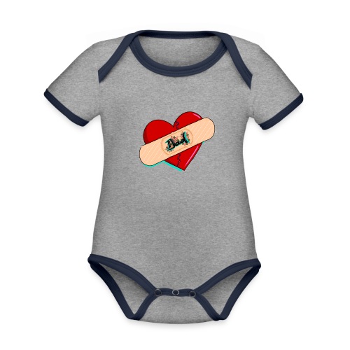 Dad heart, corazón de papá, cuore di papà - Body contraste para bebé de tejido orgánico