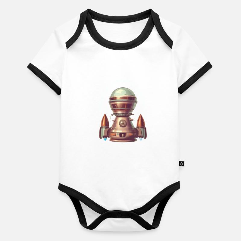 Fueld by coffee Rocket Coffee Machine Organic Baby Contrasting Bodysuit