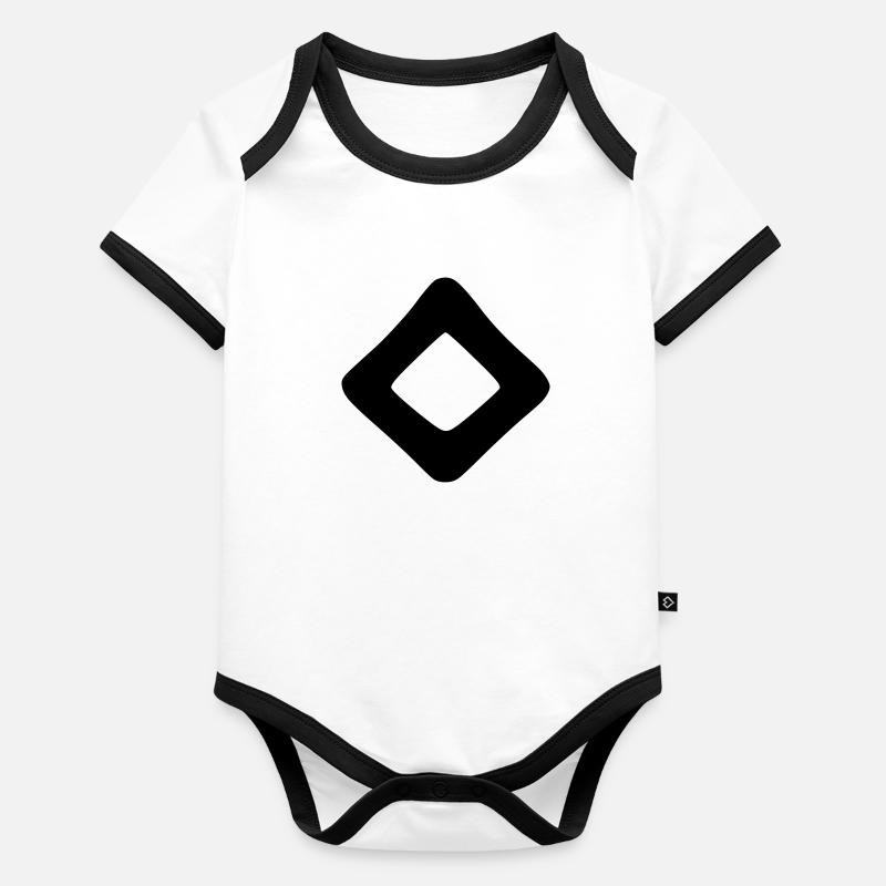 Keltische Symbole - Rune INGWAZ 1 Baby Bio-Kurzarm-Kontrastbody