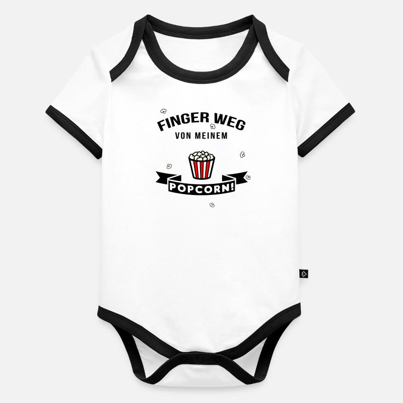 Amoureux de pop-corn Body Bébé bio contrasté manches courtes