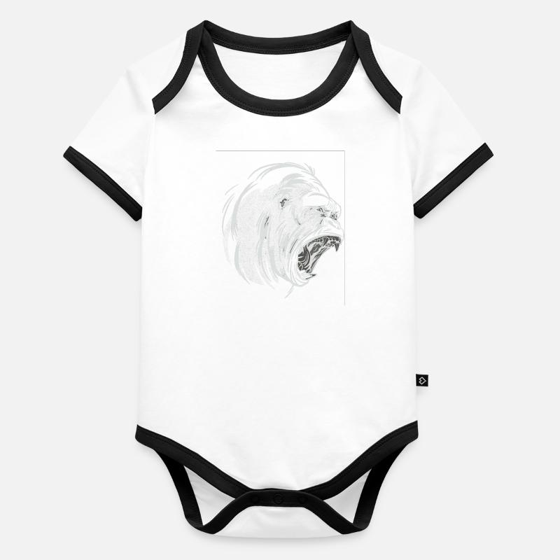 Cri de tête de gorille Body Bébé bio contrasté manches courtes