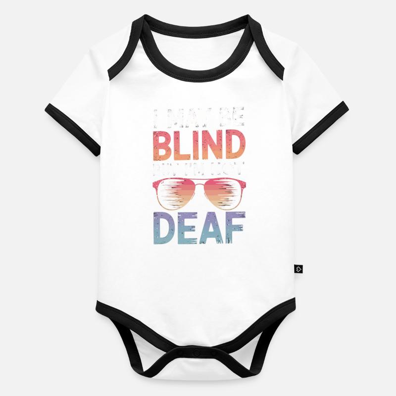 Blinde Blindheit Sehbehinderte Menschen Baby Bio-Kurzarm-Kontrastbody
