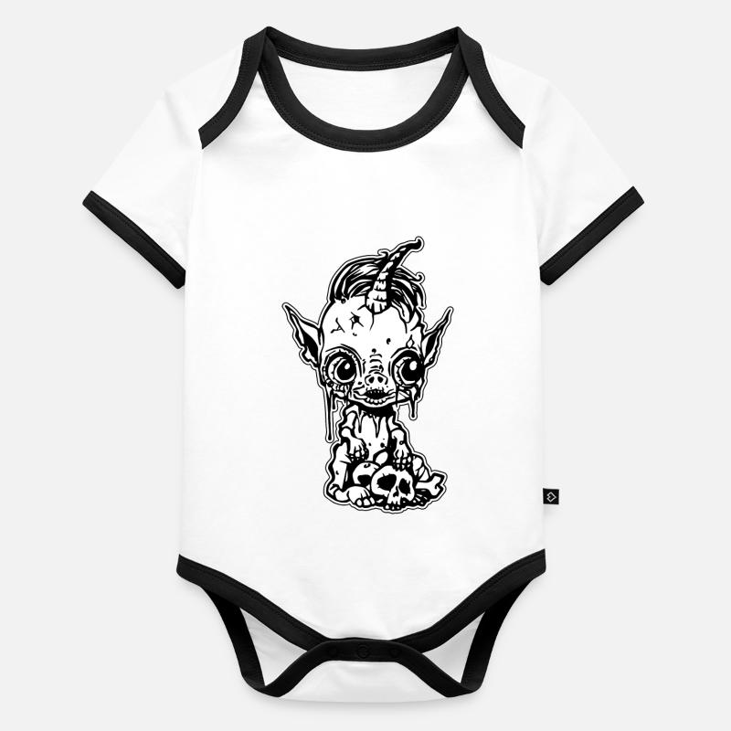Mignon bébé licorne zombie Body Bébé bio contrasté manches courtes