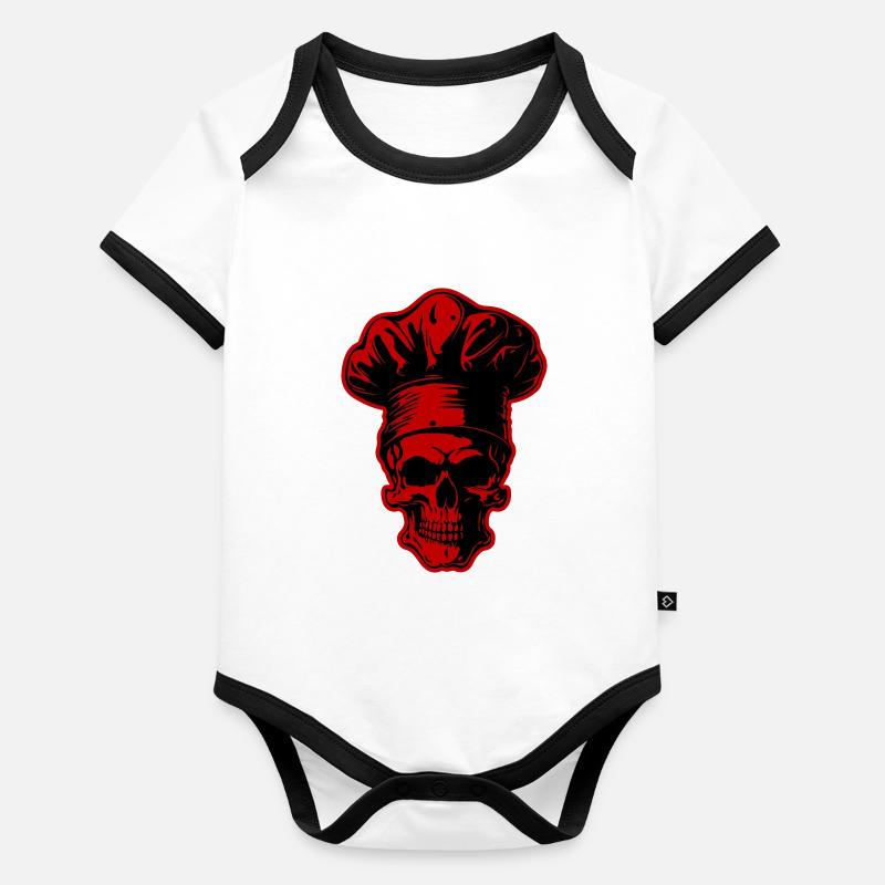 Skull Cook Body Bébé bio contrasté manches courtes