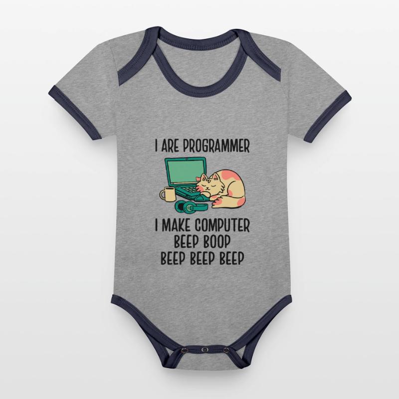 I Are Programmer I Make Computer Beep Bop Coder So Baby Bio-Kurzarm-Kontrastbody