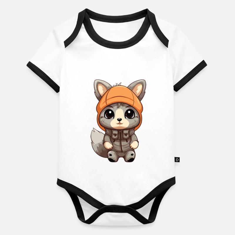 Squirrel Winter Comic Cute Organic Baby Contrasting Bodysuit