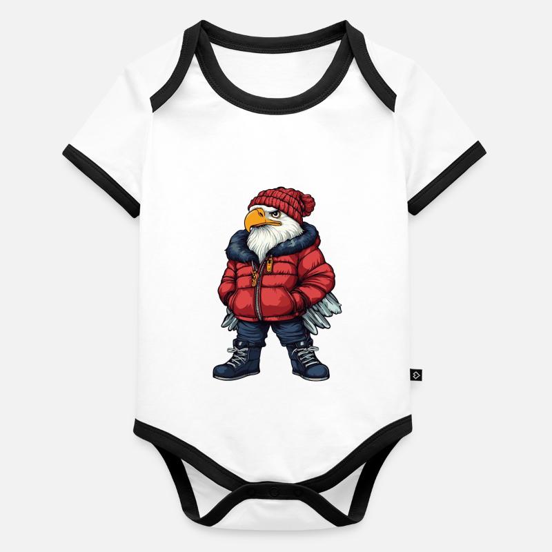Adler Mode Hiver Body Bébé bio contrasté manches courtes