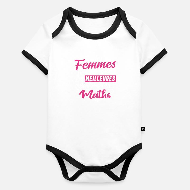 Prof Professeur Maths Métier Humour Cadeau Body Bébé bio contrasté manches courtes