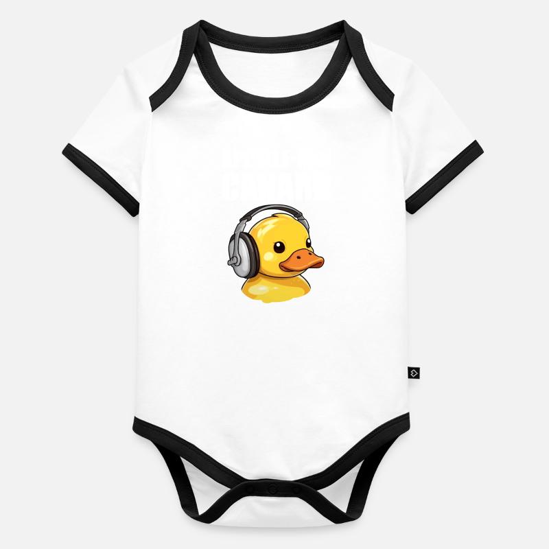 Appelle-moi Canard Body Bébé bio contrasté manches courtes