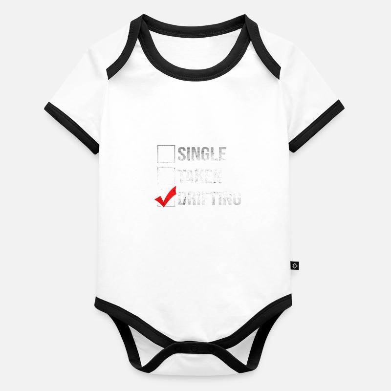 Dérive à une seule prise de voiture Dérive de course Body Bébé bio contrasté manches courtes