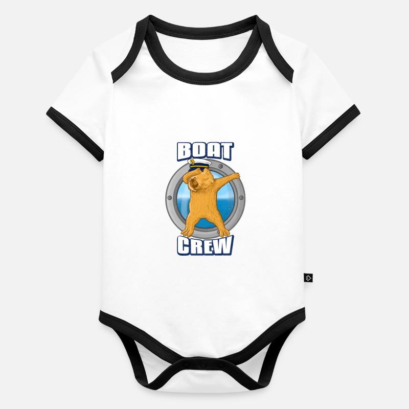 Équipage du bateau Capybara Body Bébé bio contrasté manches courtes