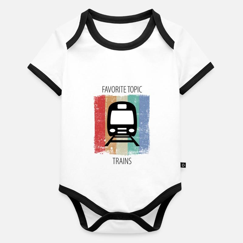 Train Railway Railroad Worker Trains Train Driver Organic Baby Contrasting Bodysuit