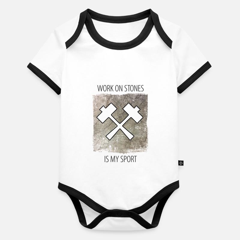 Steinmetz Steinbildhauer Spruch Baby Bio-Kurzarm-Kontrastbody