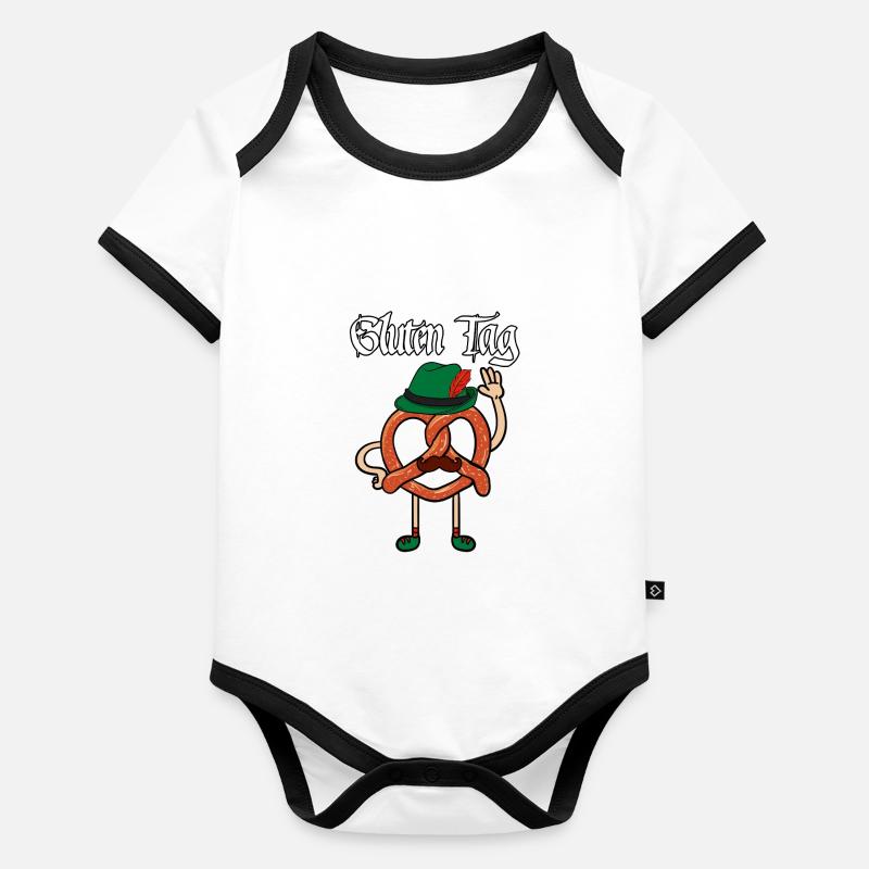 Gluten Tag Baby Bio-Kurzarm-Kontrastbody