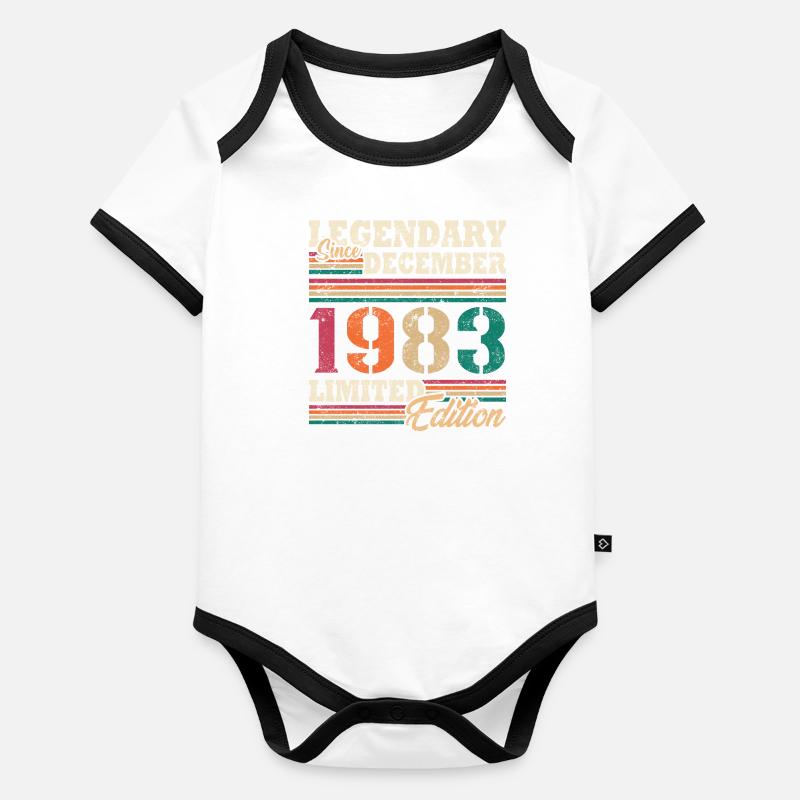 Légendaire Décembre 1983 édition limitée Body Bébé bio contrasté manches courtes
