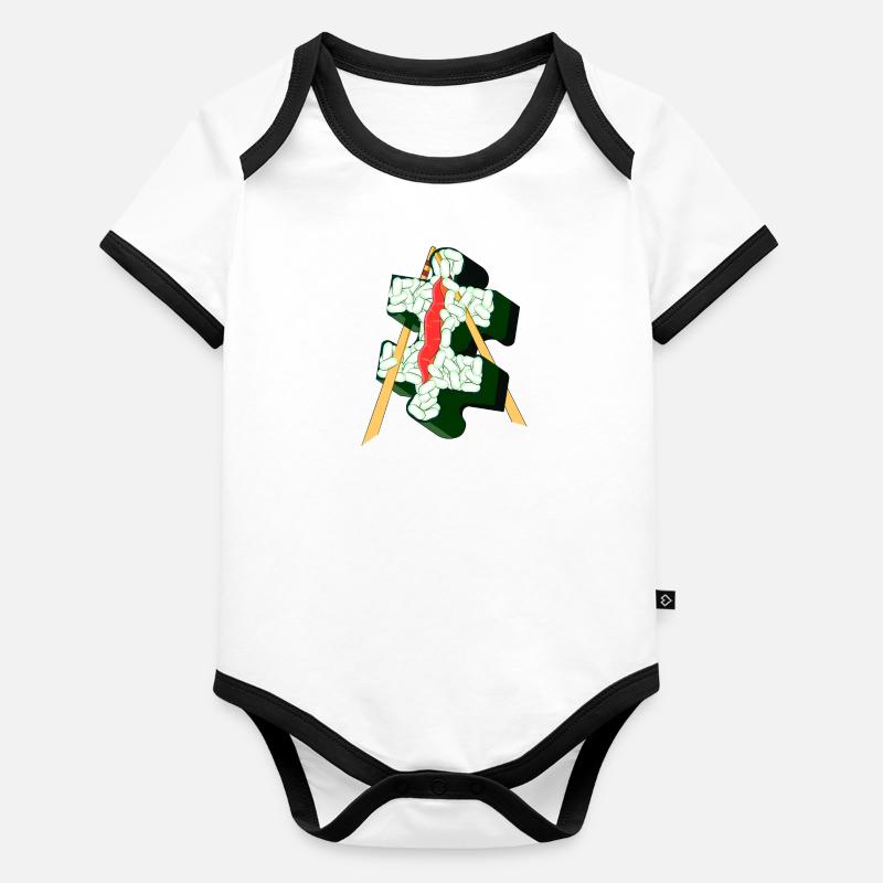 MORCEAU DE SUSHI Body Bébé bio contrasté manches courtes