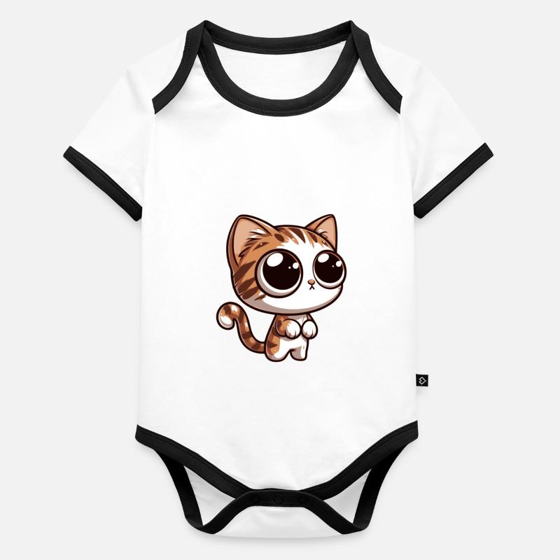 Bébé chat Body Bébé bio contrasté manches courtes