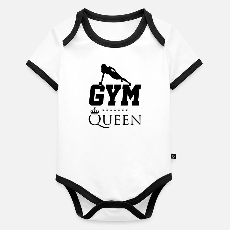 Reine de remise en forme Body Bébé bio contrasté manches courtes