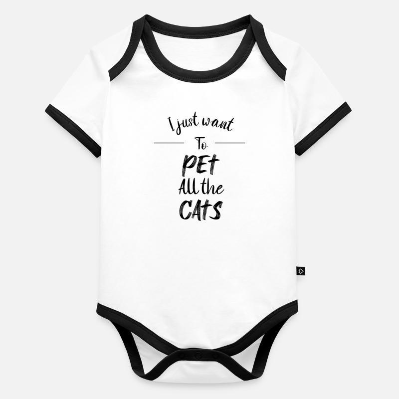 Chats pour enfants Body Bébé bio contrasté manches courtes