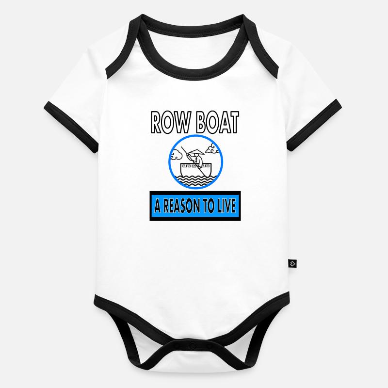 Mit Ruderboot unterwegs Ruderer Kanu Geschenkidee Baby Bio-Kurzarm-Kontrastbody