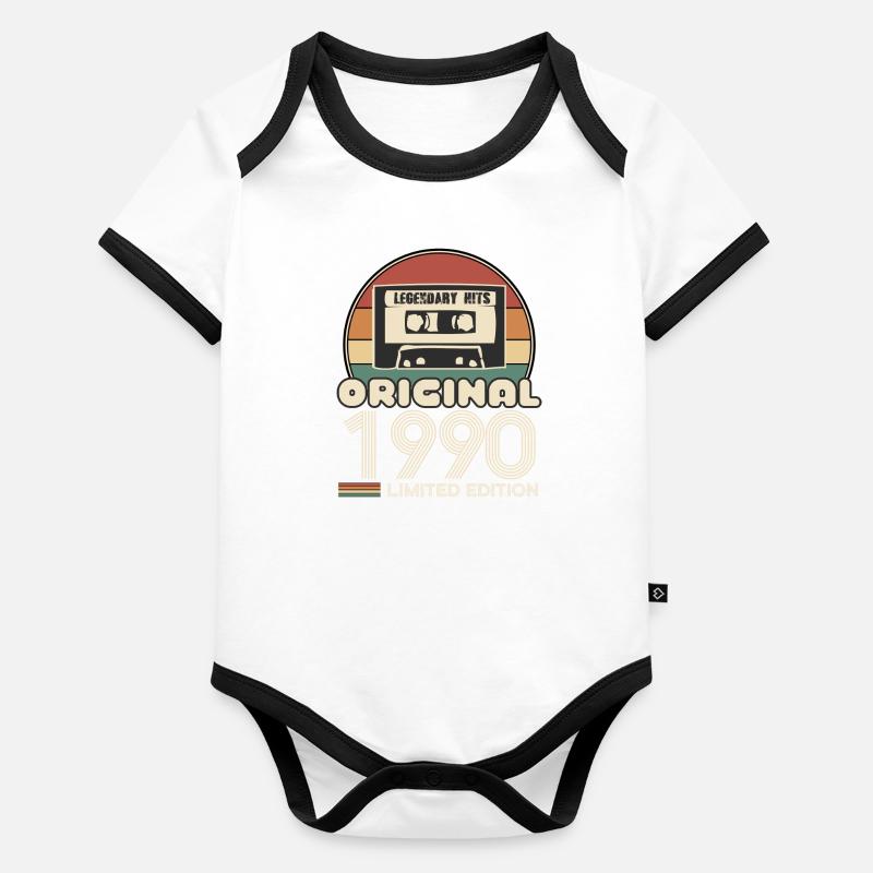 1990 Body Bébé bio contrasté manches courtes