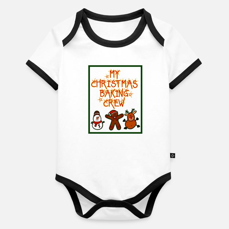 My christmax baking crew Baby Bio-Kurzarm-Kontrastbody
