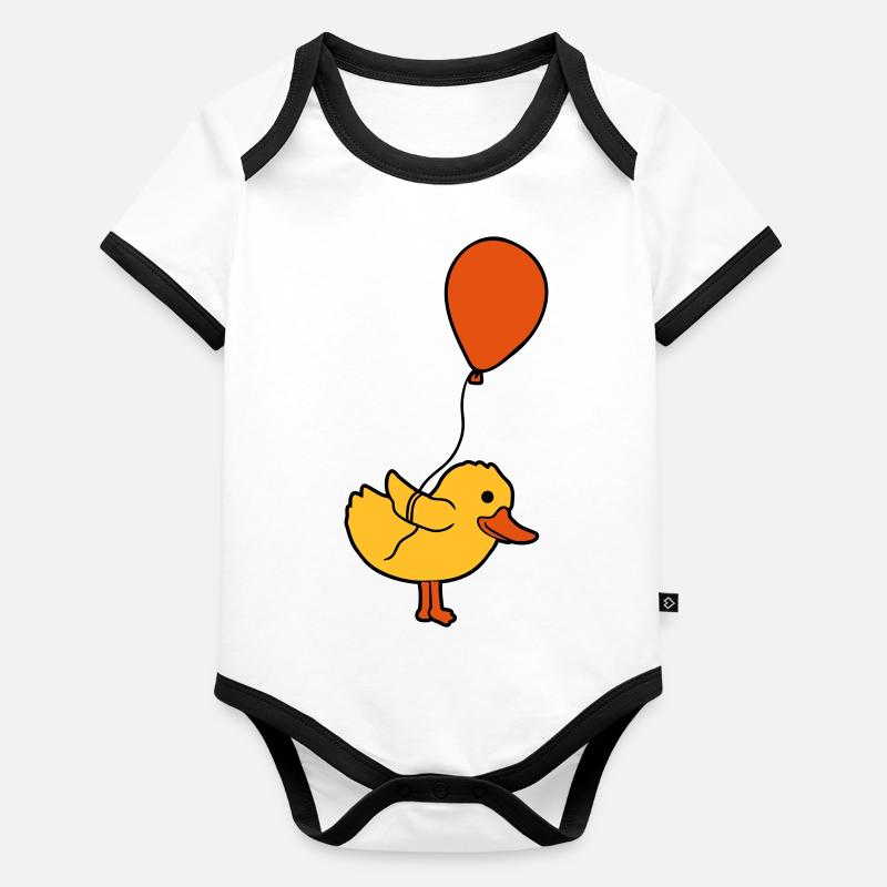 Balloon Little Chick Comic Organic Baby Contrasting Bodysuit