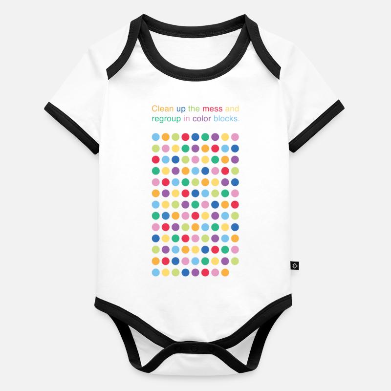 Jeu de cercle Body Bébé bio contrasté manches courtes