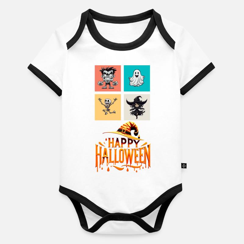 Halloween-Tanz: Ein buntes Ensemble Baby Bio-Kurzarm-Kontrastbody