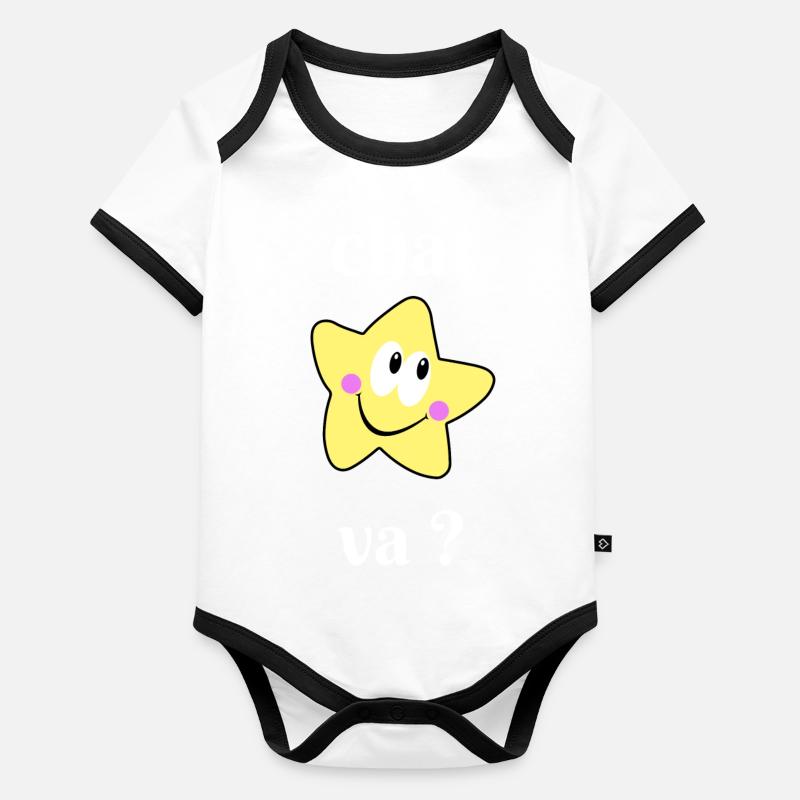 Katze geht? Baby Bio-Kurzarm-Kontrastbody