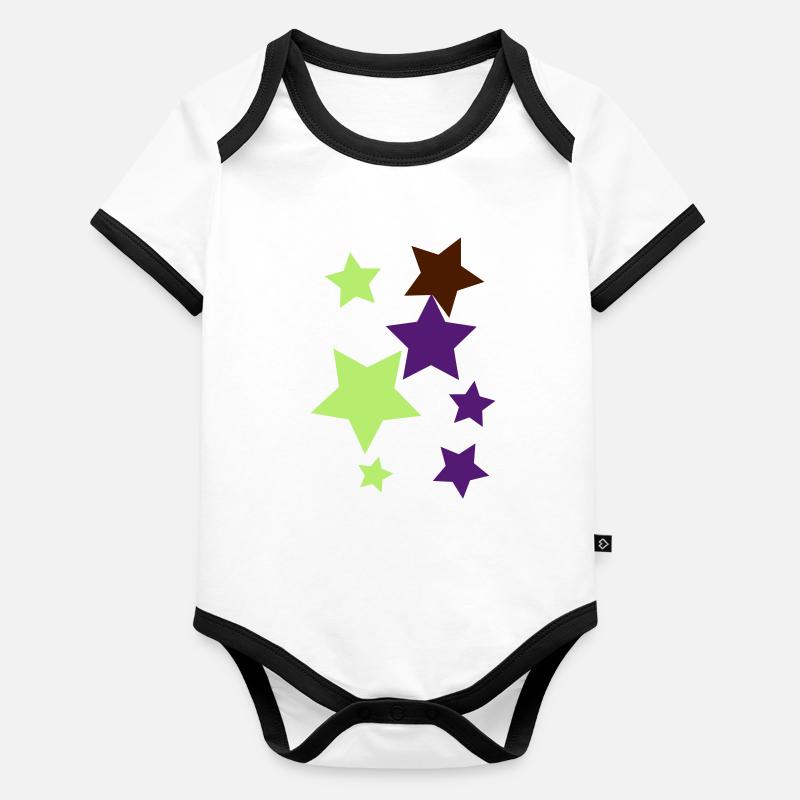 Sterne Baby Bio-Kurzarm-Kontrastbody