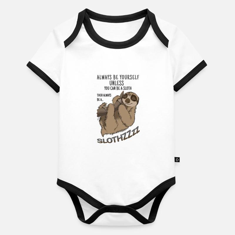 Sei du selbst sei Faultier Baby Bio-Kurzarm-Kontrastbody