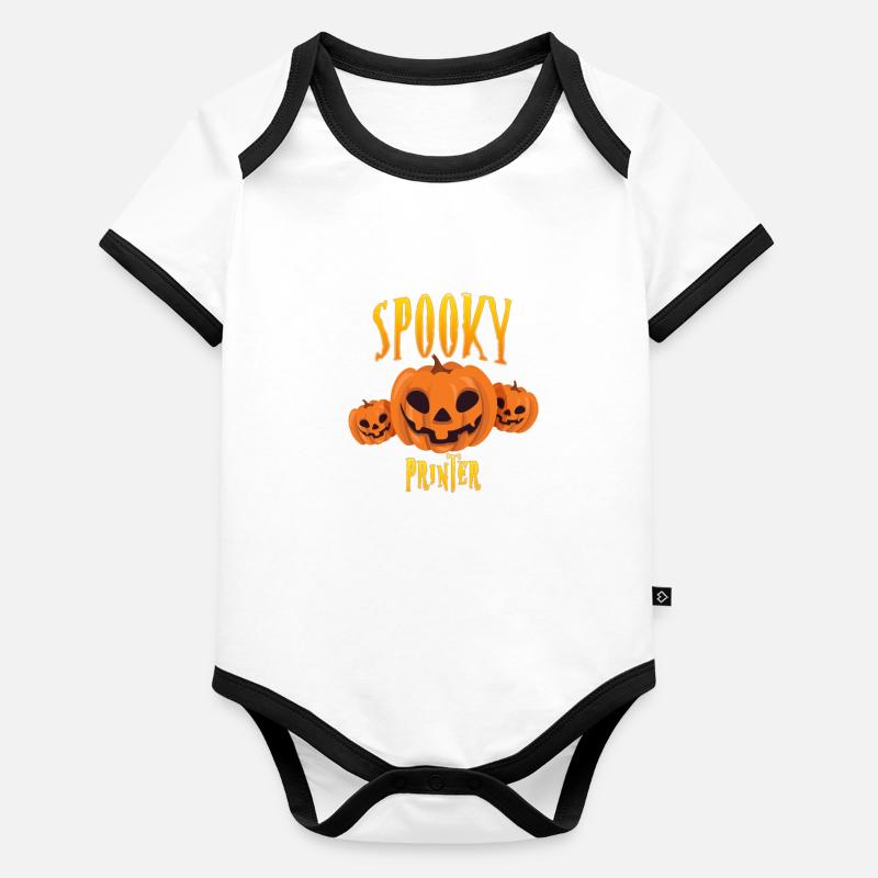 Gruseliger Drucker Baby Bio-Kurzarm-Kontrastbody