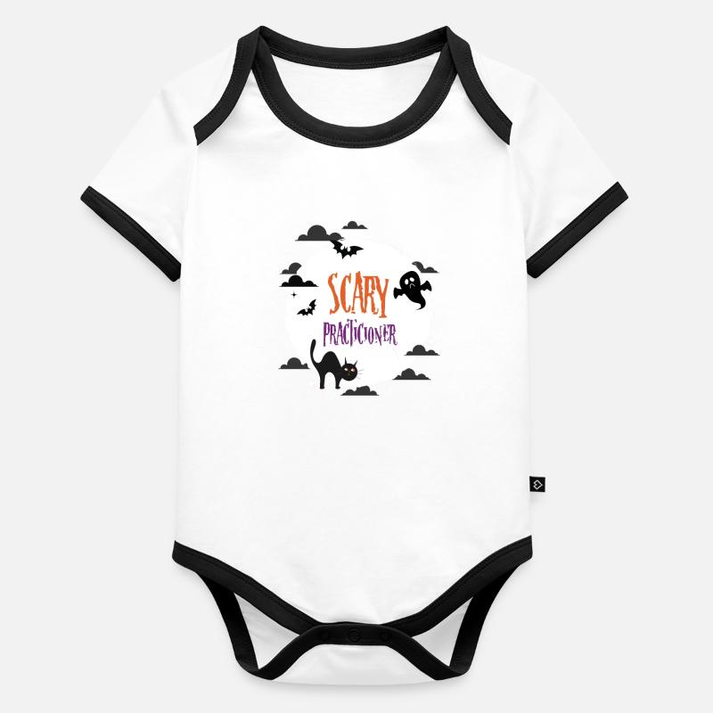 Gruseliger Practicioner Baby Bio-Kurzarm-Kontrastbody