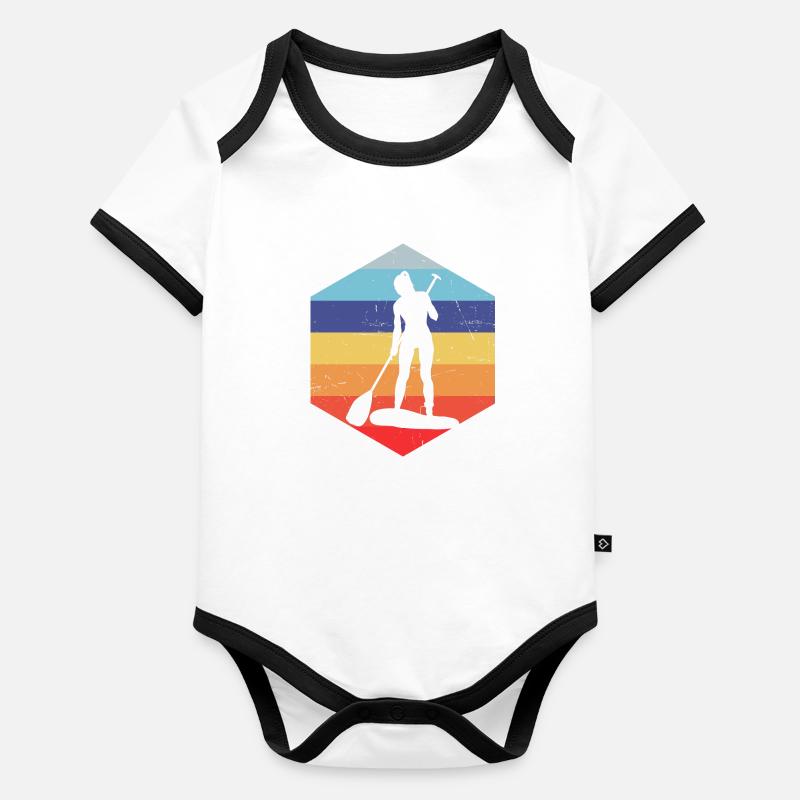 Standup Paddle Paddle Hommes Body Bébé bio contrasté manches courtes