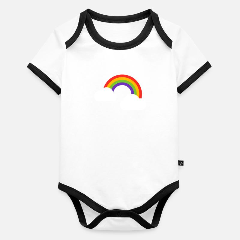 Rainbow Clouds Organic Baby Contrasting Bodysuit