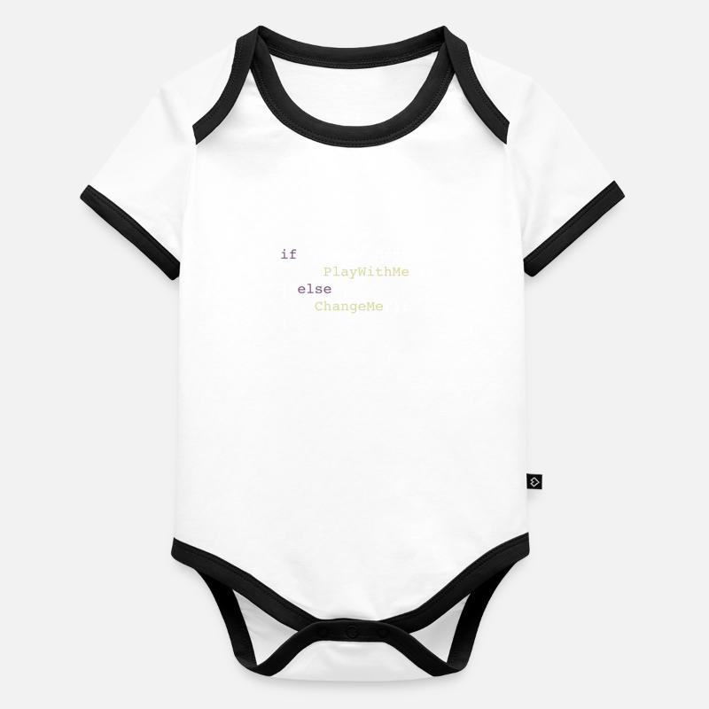 Corps du programmeur Body Bébé bio contrasté manches courtes