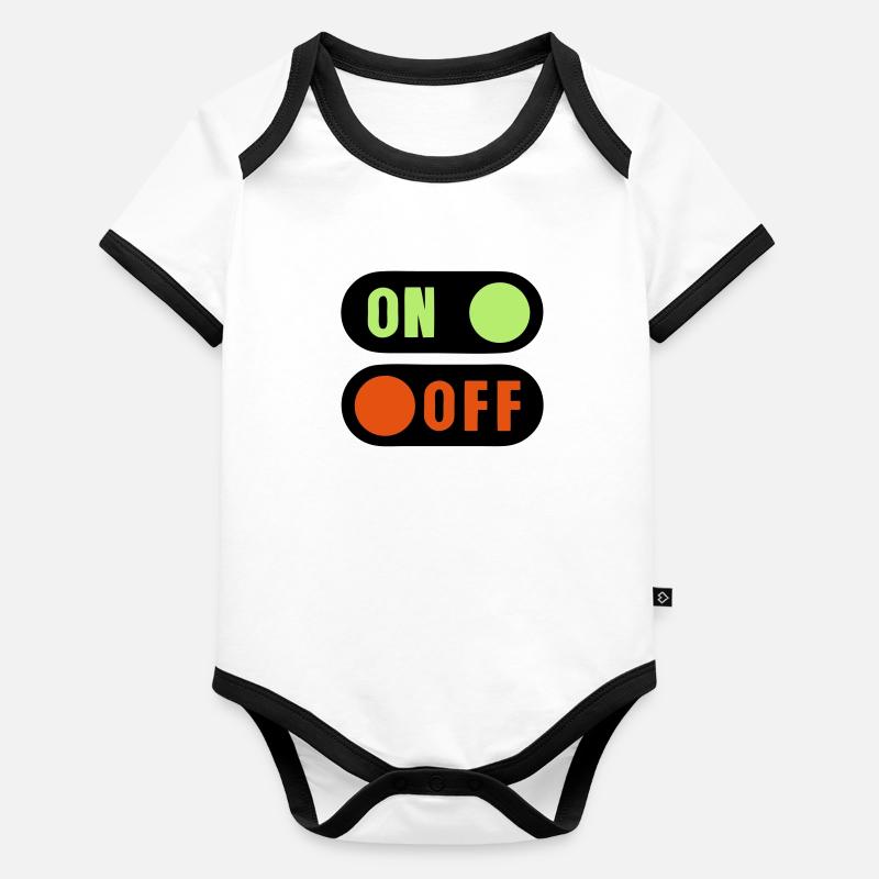 bouton on off Body Bébé bio contrasté manches courtes