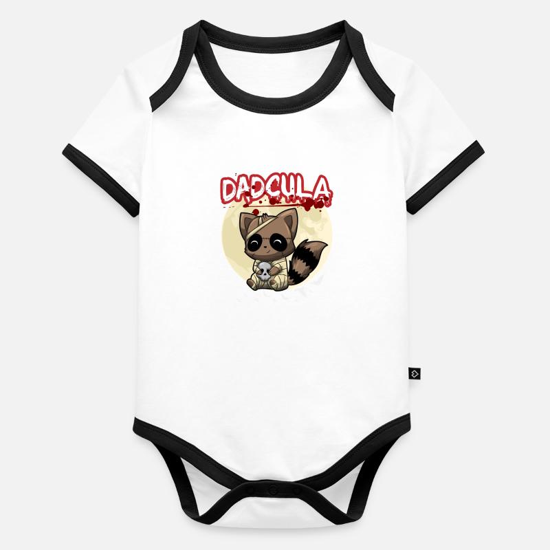 Dadcula Dracula Vampire Dad Funny Halloween Party Organic Baby Contrasting Bodysuit