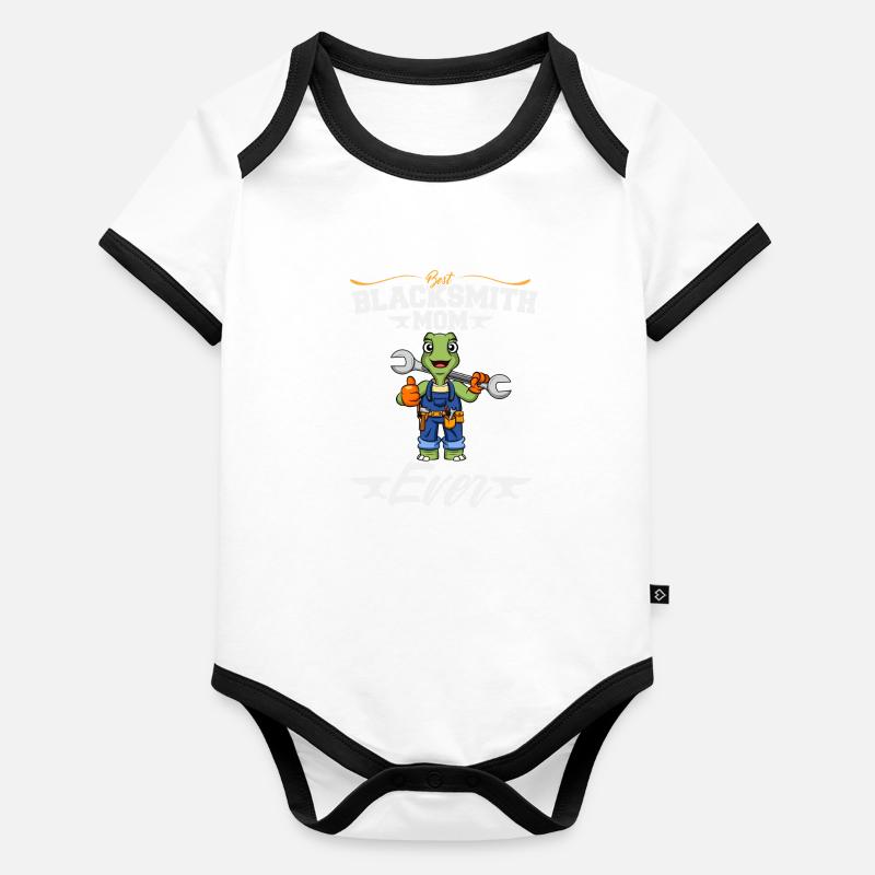 Best Blacksmith Mom Ever Metal Work Forge Hammer Organic Baby Contrasting Bodysuit