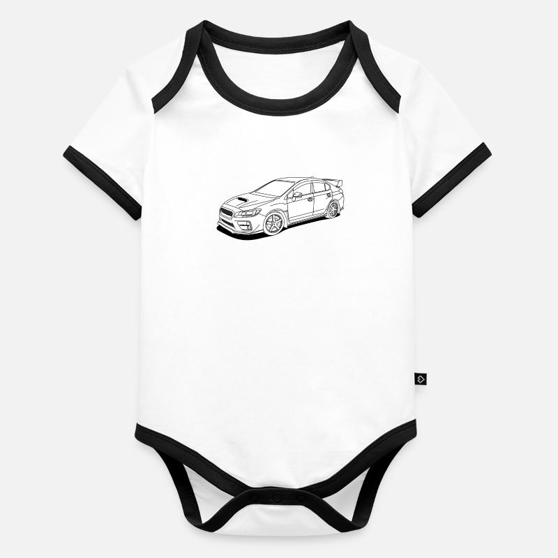 wrx sti white Body Bébé bio contrasté manches courtes