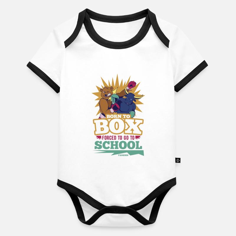 Born To Box forcé d’aller à l’école Body Bébé bio contrasté manches courtes