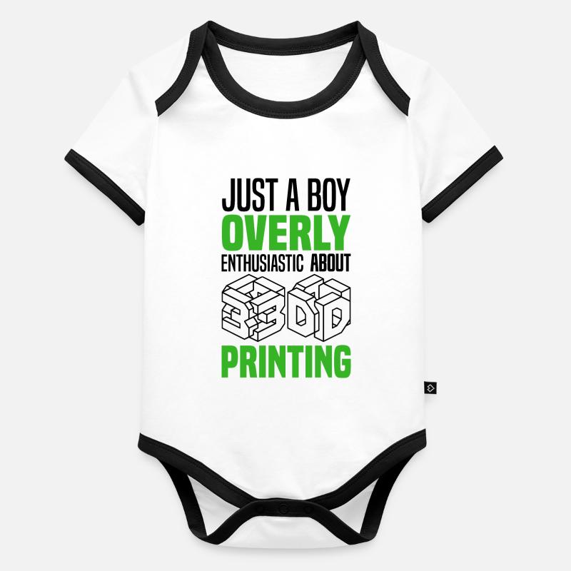3D Drucken | 3D Drucker Technik Hobby Geschenkidee Baby Bio-Kurzarm-Kontrastbody