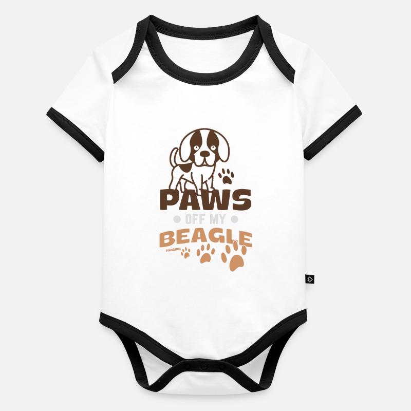 Patte de chien Chiot Beagle Body Bébé bio contrasté manches courtes