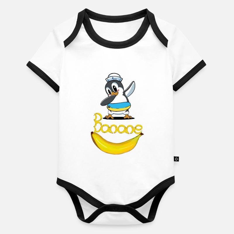 Penguin Banana Sailor Maritime Child Organic Baby Contrasting Bodysuit