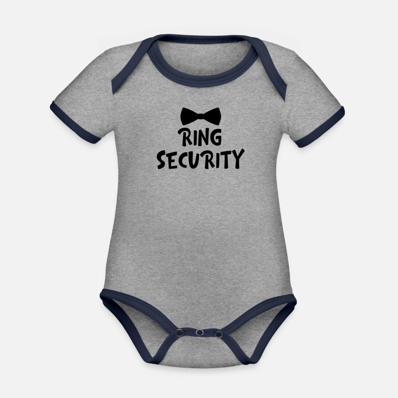 Wedding Child Wedding - Organic Baby Contrasting Bodysuit - heather grey/navy