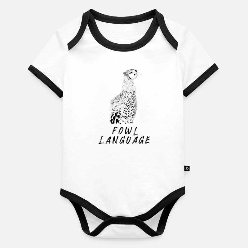 Fowl Language II Organic Baby Contrasting Bodysuit